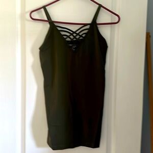 Tank top. Detailed neckline,  large